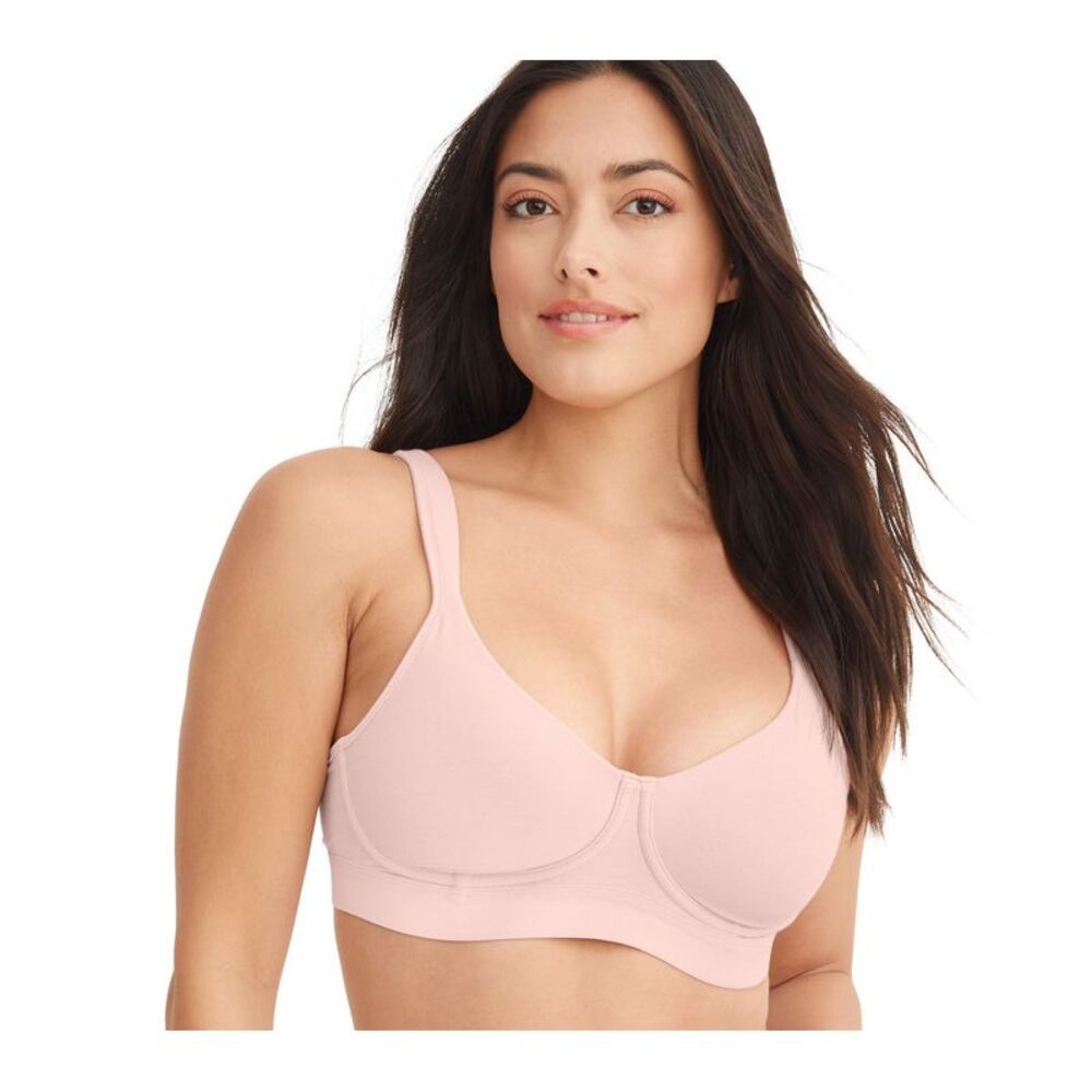 NWT Jockey Women's Bra Sz 44B Cooling Cotton Full Coverage Lined Pink A631878